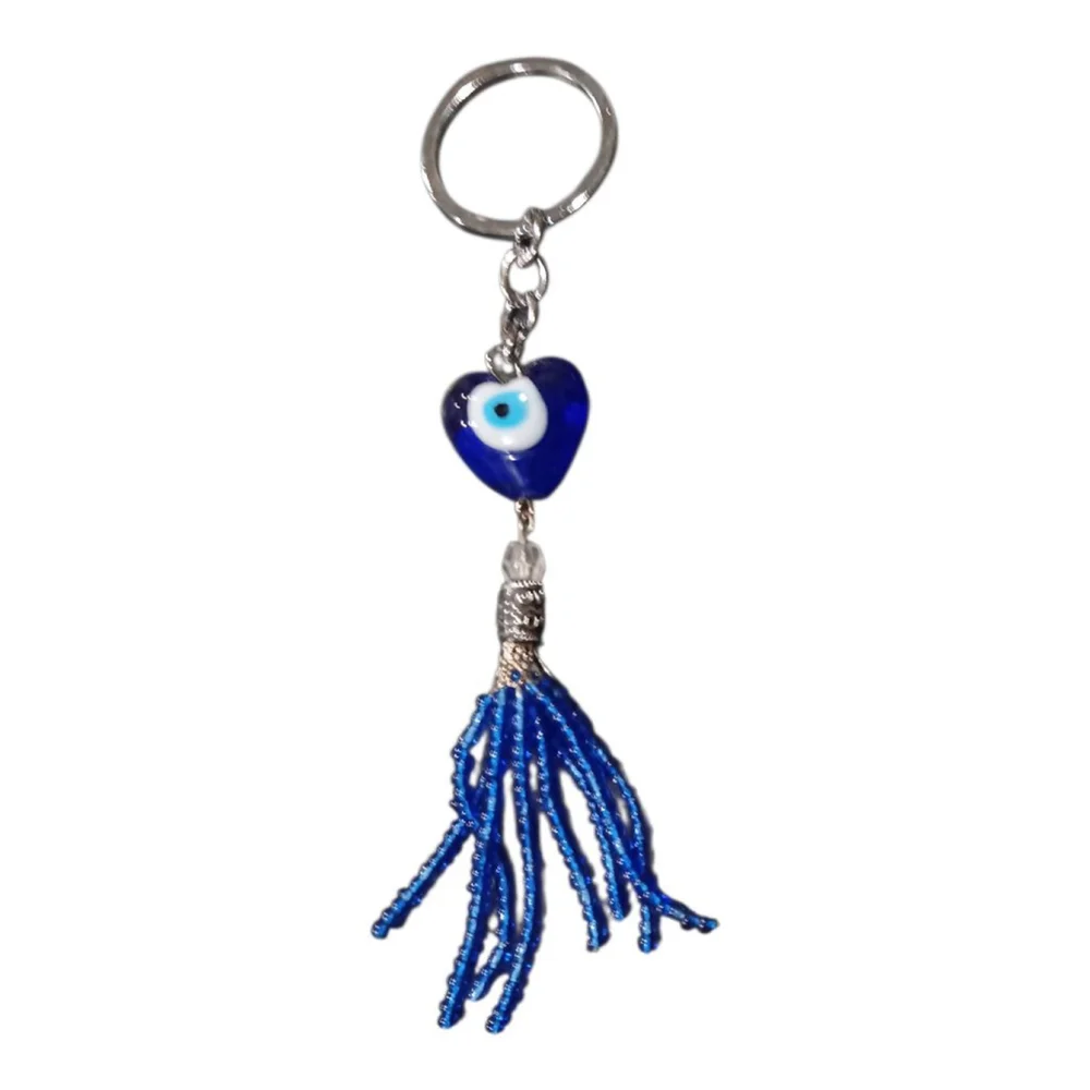 Evil Eye Heart Keychain Purse Charm